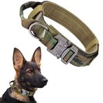 Quality Dog Collar, Adjustable Heavy Duty Nylon Collar with Quick Release Metal Buckle for Small, Medium and Large Dogs (Camouflage, L)