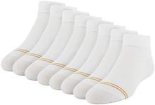 Gold Toe Girl's Quarter Basic Socks 8 Pairs, White, 9-11