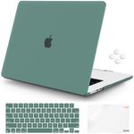 iCasso Compatible with MacBook Air M2 inch Case 2022 Release A2681 M2 Chip,Case for MacBook Air 13.6 inch with Retina, Laptop Hard Shell Cases with TPU Keyboard Cover & Screen Protector (Green)