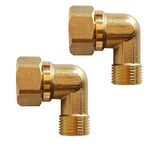 MISSMIN Old Clawfoot Bath Tub Mount Faucet Elbows Adapter Connector to Water Line,3/4 IPS Female to 1/2 IPS Male, 1 Pair