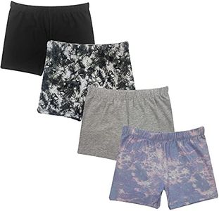 Popular Girls Under Dress Shorts - Cotton Under Shorts for Dresses. Cartwheel Sports Undershorts 4pk Blk/Pur Tie Dye 10/12