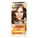 Garnier Belle Color Permanent Hair Dye, 60 Light Brown, 100% Grey Coverage, Enriched with Argan Oil and Wheat Germ Oils - 1 Application, Packaging may vary