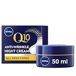 NIVEA Q10 Anti-Wrinkle Power Revitalising Night Cream Anti-Wrinkle Face Cream with Skin Identical Q10 and Creatine, Regenerative Night Cream, All Skin Types, Pack of 1 , 50 ml