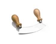 Tredoni 15cm Mezzaluna Knife Chopper Slicer Cutter, Moon Round Hachoir -Italian Stainless Steel (15 cm)