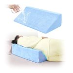 Wedge Pillow for Side Sleeping Positioning Wedges for Bed Sores Turning Medical Rolling Pillow for Elderly Waterproof Cover Foam Pillows Bedridden Patient Incline Wedge for After Surgery Back Support