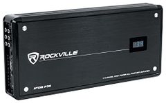 Rockville Atom P30 2400 Watt 4-Channel Marine/ATV/Car Amplifier Amp+Volt Meter, Black