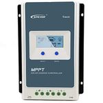 MPPT 40A Solar Charge Controller, EPEVER Solar Controller mppt 12V/24V Auto, 100V PV Input Tracer an Negative Grounded Solar Regulator with LCD Display for Gel Sealed Flooded Lithium Battery