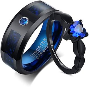 VNOX Anillos de Pareja Personalizados, Juego de Anillos de Promesa de Compromiso a Juego Personalizado para Parejas,Estilo 9, Aniversario Boda Día de San Valentín Regalo para Hombres Mujeres