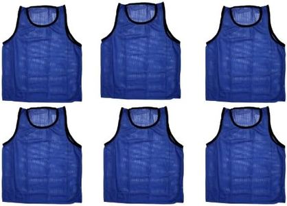 BlueDot Trading Youth 6 Blue Sports pinnies- 6 Scrimmage Training Vests