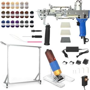 YAGEANNL Rug Tufting Gun Starter Kit with 39.37"x39.37" Aluminum Frame with Carpet Trimmer, Rug Tufting Kit with 2 in 1 Blue Tufting Gun with Carpet Trimmer Kit, Tufting Frame (Rug Making Kit)