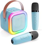 Karaoke Machine for Kids Adults, Mini Karaoke Machine 2 Wireless Microphones, Birthday Gifts for Girls Toys Age 3-15 Year Old, Kids Microphone Toys for 3-12 Year Boys Girls Birthday Presents Teenage