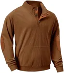 JMIERR Sweatshirts for Men Long Sleeve 1/4 Button Corduroy Collared Pullovers Henley Sweaters Fall Shirts Fashion Jackets Clothing with Pockets, 2XL, Chestnut Brown