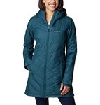 Columbia Women's Heavenly Long Hdd Jacket Hooded Puffer Jacket, Night Wave, Size XS