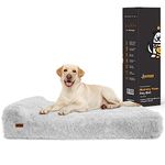 KOPEKS - Orthopaedic Ultra Soft Soothing Anti-Anxiety Large Dog Bed with Viscoelastic Foam and Waterproof Cover - XL - Grey