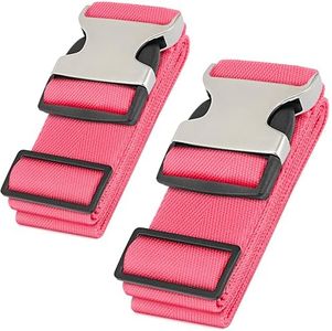 Hero Luggage Straps for Suitcases and Carry-On (2-Pack) Heavy-Duty Secure Belts with 700+ lbs. Max Force Tension (Pink)