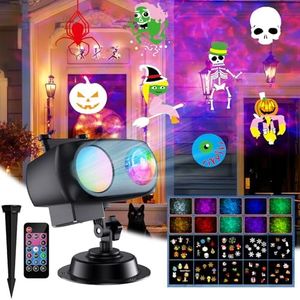 2025 Upgrade Halloween Christmas Projector Lights Decorations, COOLWUFAN Outdoor Indoor Holiday Projector Lights with Remote and 20 HD Effects(3D Ocean Wave) for Xmas Halloween Party Yard Decor