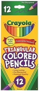 Crayola 12 Full Size Triangular Colored Pencils, Long-Lasting, Pre-Sharpened, Premium Quality, Perfect for Coloring and Drawing, Great for Back to School