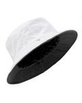 Zylioo XX-Large Reversible Hat,Summer Travel Bucket Hats,Wearable Sun Hat for Big Heads 25"-26" Black-White