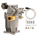 Pressure Washer Pump, 3/4" Shaft Horizontal, 3400 PSI 2.5GPM - Replacement Power Washer Pumps Kit, Compatible with Honda, Simpson, Craftsman, More than 150 Hours of Run Time