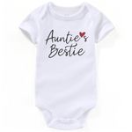 AIZFFZY Aunties Bestie Baby Clothes Girl auntie outfits Auntie Baby Clothes girl Boy Baby Bodysuits Gifts, Auntie Bestie White, 3-6 Months