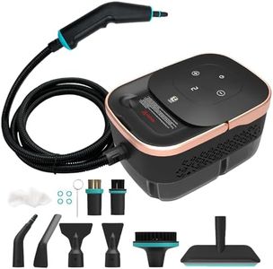 2500W Handheld Steam Cleaner, 6-Speed Portable Steamer with Large Tank & 10 Accessories, 10s Heat-Up steamer cleaning for Kitchen, Bathroom, Car Detailing, Tile & Grout Cleaning (Black)