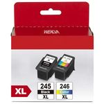 Encre for Canon 245 246 XL for Canon TS3420 Pixma Ink Cartridges for Canon Ink 245 246 XL Work for Canon Pixma MX492 MG2920 TS3320 TS3120 TR4520 MG2522 MG3029 (1 Black, 1 Tri-Color)