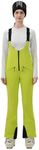 HIGH EXPERIENCE Womens Ski Bib Pants Skinny Soft Shell Snow Overalls Slim Fit Fitted Snowboard Insulated Waterproof Windproof (Light Green, Large)