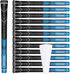 Geoleap Golf Grips Set of 13- Grips with Tapes and Grips with All Repair Kits for Choice,Hybrid Golf Club Grips,Standard/Midsize,All Weather Contral, High Feedback & Traction. (Midsize, Blue-Classic(