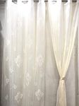 SC'S FABULOUS HOME Saira Polyster Heavy Tissue net Curtains for Window Home & Office1 Pc -Cream -5ft