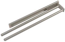 Britten & James Telescopic Kitchen Towel Rail fits in a cupboard or under a worktop. German quality with triple roller bearings and two Arms beautifully finished in silver anodised aluminium.