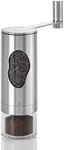 AdHoc Mrs. Bean Stainless Steel Coffee Grinder - 7" Manual Coffee Burr Grinder with Adjustable Coarseness Settings - Stainless Steel Coffee Bean Grinder - Easy-to-Clean Kitchen Tool