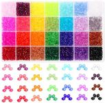 Paxcoo 5600Pcs Crystal Beads for Jewelry Making, Tiny Crystal Acrylic Beads Faceted Jewelry Beads Bicone Gem Beads Jewel for Jewelry Making (4 MM)