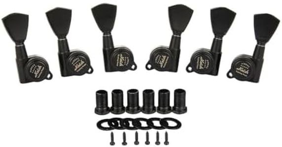 KAISH 3x3 Locking Tuners 18:1 Guitar Tuning Keys Locking Tuning Machines with Keystone Buttons for LP/Les Paul/SG/ES or Acoustic Guitars Black