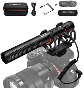 comica VM20 Microphone Directionnel Shotgun Vidéo Micro Super-Cardioïde à Condensateur avec Câbles 3,5 mm TRRS & TRS pour Smartphone, DSLR Caméra, Caméscope(avec écran OLED)