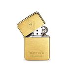 Weddingstar Custom Metal Windproof Personalized Lighter Brushed Gold - Diamond Emblem Monogram Engraving