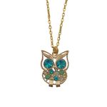 Cute Crystal Owl Necklace for Woman, Bird Lover Chic Jewelry