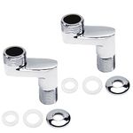 MroMax 2Pcs 67mm Height Brass Clawfoot Bathtub Adapter Shower Faucet Adjustable Swing Arms G1/2-G3/4 Wall Mount Replacement Part Silver Tone