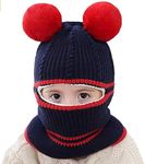 TopiBaaz Toddler Winter Hat Monkey Caps Baby Winter Hat, Fleece Lined Winter Hat Caps for Kids Winter Hat Scarf Earflap Hood Skull Caps for 6 Months to 4 Years Aged - Blue