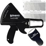 Sequoia Trimcal 4000 Body Fat Caliper with Tape Measure - Precision (Dual-Sided Design) for Fitness Tracking - Color Black & Black