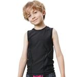 STONEKISS Football Rib Protector Vest for Youth Kids, Lacrosse Padded Comression Shirts for Boys & Girls YS