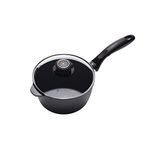 Swiss Diamond 7" (2.2 Qt) Saucepan HD Nonstick Induction Diamond Coated Aluminum Saucepan, Includes Lid - PFOA Free, Dishwasher Safe and Oven Safe Saucepan, Grey