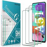 Slanku [Pack of 3 Tempered Glass Screen Protector for Samsung Galaxy A51 / A51 5G / A51 5G UW, Scratch-Resistant, Anti-Fingerprint, No Bubble, 9H Hardness, Compatible with Mobile Phone Case