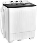 DORTALA Portable Washing Machine, 26 Lbs Twin Tub Washer and Spinner Combo with Drain Pump, Timer, Compact Laundry Washer for Apartment, Dorm, RVs, Black