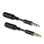 Accessonico Audio Jack Extender, 2 Pack 3in Gold Plated Headset Extension Adapter for Smartphones, Tablets, Credit Card Readers