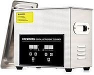 CREWORKS Ultrasonic Cleaner with Digital Heater and Timer, Ultrasonic Cavitation, Stainless Steel Ultrasonic Cleaner for Glasses, Printed Circuits, Dentures, Jewelry (3.2L CA)