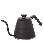 HARIO V60 Buono Teapot, Glass, Black, Stovetop, 1.2L, Black