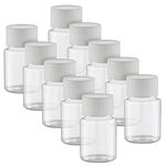 Small Pill Containers Bottle: 10Pcs 30ML Clear Travel Medicine Bottle - Empty Reagent Bottle with Caps Sample Jar for Chemical Liquid Powder