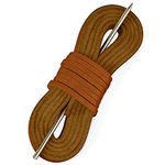 TOFL Leather Boat Shoe Lacing Kit | 45 inches | 1 Needle And 2 Strips [1 Pair], Tan, 45 inches