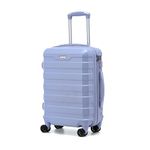 RMW Suitcase Large Medium Cabin Size | Hard Shell | Lightweight | 4 Dual Spinner Wheels | Trolley Luggage Suitcase | Hold Check in Luggage | TSA Combination Lock (Purple, Cabin 20")