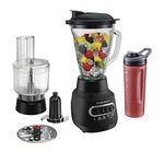 Hamilton Beach MultiBlend® Kitchen System, 3-in-1 Blender with Food Processor Attachment, 52 oz. Blending Jar, and 20 oz. Travel Jar, 58176